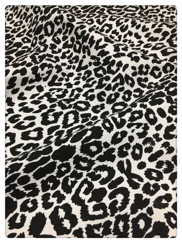 10oz Leopard Print Washed Denim Fabric Soft Jean Jacket Pants Dresses Watches Hats Upholstery Cloth Wholesale W917 - Image 2