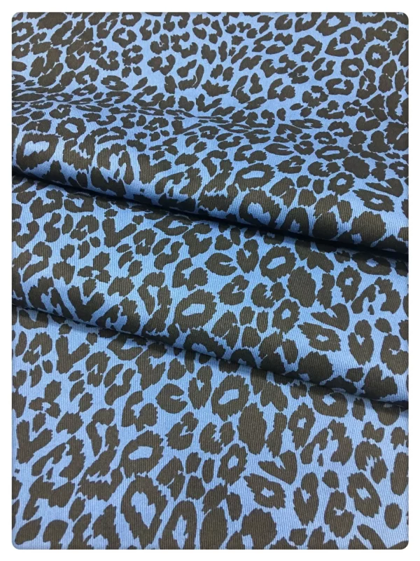 10oz Leopard Print Washed Denim Fabric Soft Jean Jacket Pants Dresses Watches Hats Upholstery Cloth Wholesale W917 - Image 3