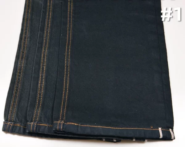 13 5oz Right Twill Jet Black Raw Selvedge Jeans Cloth Manufacturers OEM Premium Selvage Denim Textile 5