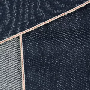 13 Oz Selvedge Denim Fabric Cotton Vintage Navy Selvage Denim Textile Vertical Slub Raw Denim Cloth Material Wholesale W287121