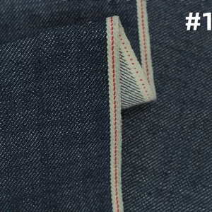 13 oz Denim Right Hand Twill Blue Classic Cotton Fabric Horizontal Vertical Slubby Selvedge Denim Trousers Jacket Fabric W287526