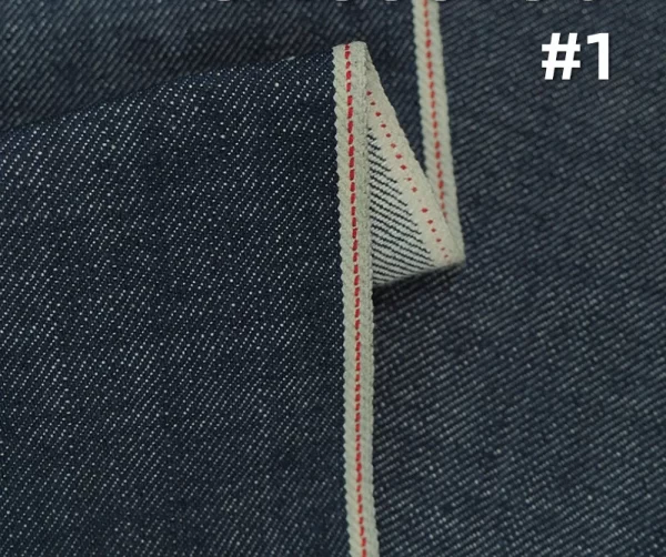 13 oz Denim Right Hand Twill Blue Classic Cotton Fabric Horizontal Vertical Slubby Selvedge Denim Trousers Jacket Fabric W287526