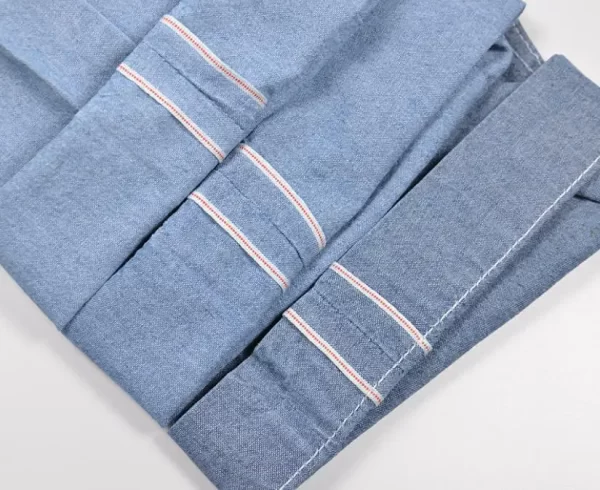 6oz Selvedge Denim Chambray Fabric Cross Hatch Light Blue Chambray Denim Dress Jean Shirt Cowboy Cloth By The Yard W182314 - Image 3