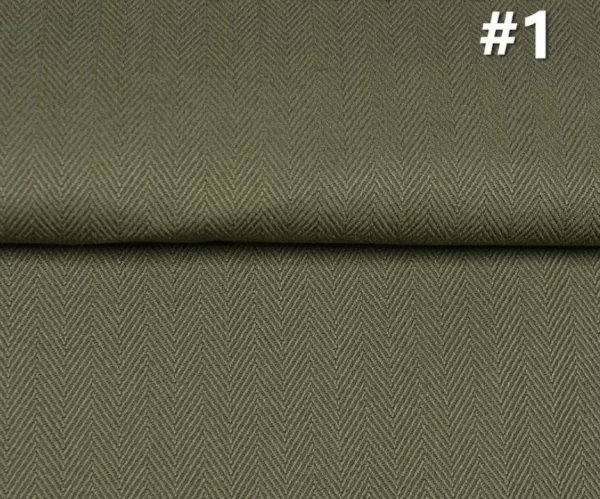 11.2oz Premium Armygreen Dyed Fabric 380gsm Khaki Heringbone Pants Dress Coat Cloth Supplier W1302193 - Image 2