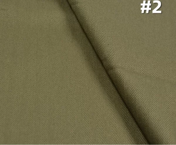 11 2oz Premium Armygreen Dyed Fabric 380gsm Khaki Heringbone Pants Dress Coat Cloth Supplier W1302193 2