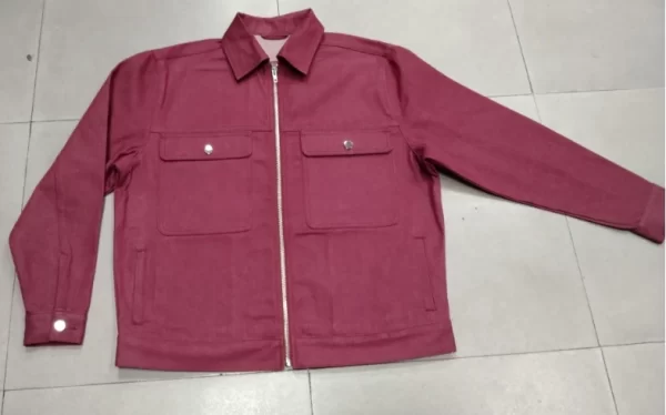 13oz Red Selvedge Denim Jacket Men Embossed Raw Selvage Jean Jacket Print Vintage Cowboy Outwears Fashion Tops Free Shipping