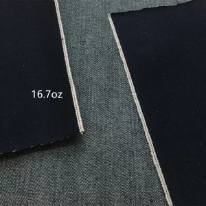 16.7oz Indigo Selvage Heavy Denim Jeans Fabric Dark Blue Unwashed Selvedge Denim Cloth For Cowboy Jacket W3628302E