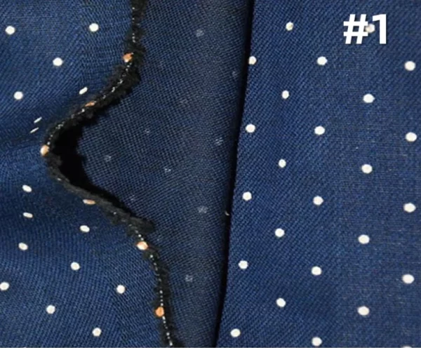 4.2oz Spring Denim Summer Dress Shirt Short Fabric Indigo Warp Black Weft White Polka Dot Denim Textile Manufacturers W186718P - Image 2