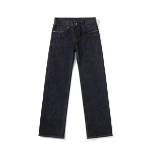 25oz Vintage Mens Selvedge Jeans High Waist Loose Straight Selvedge Denim Jeans Cowboy Motorcycle Pants Thick Selvage Jeans