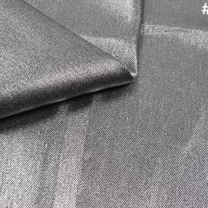 9.2oz Silver Foil Twill Weave Denim 2 Elastane Jeans Cloth Manufacturers Cowboy PantsPoly Denim Jeans Fabric Suppliers W183616Gn