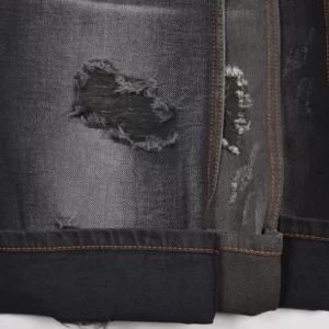 11oz Black X Black Jeans Cloth Wholesale Unbleached Slub Denim Material By Yard for DIY Clothing Jeans Skirts Trousers W287229n