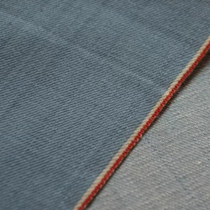11oz Sky Blue Raw Selvedge Denim Material For Christmas Red Selvage Jeans Cloth High Quality Jacket Material Wholesale