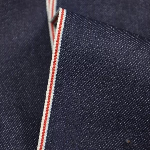 10.5Oz Coolmax Red Selvedge Jeans Cloth 25.1%PPT High Stretch Denim Fabric Wholesale Dropshiping W186514
