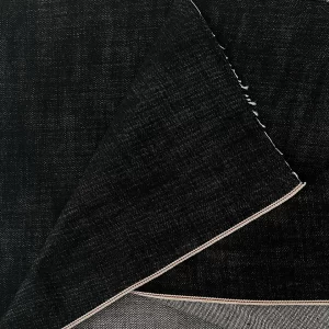 15oz Cotton Black Selvage Jeans Cloth Manufacturers By Yard Premium Selvedge Denim Fabric Raw Material Wholesale W366037k-5