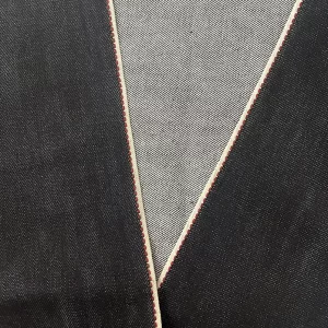 14.3oz Deep Indigo Stretch Selvedge motorcycle jeans Cloth Manufacturers Selvage Shuttle Loom Denim Material Wholesale W224021-8