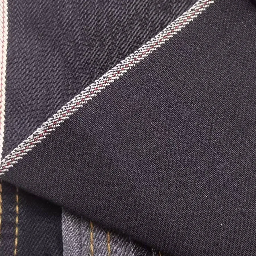 14.5 oz Black Selvedge Denim Jeans Cloth Wholesale By The Yard Black Double-Sided Self Edge Denim Textile Manufacturers W3202305 1 14.5oz Black Selvedge Denim Jeans Cloth Wholesale