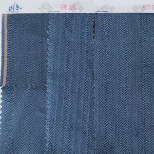 9.6 oz Light Blue/Gray Herringbone Hemp Selvedge Denim Fabric Custom Selvage Summer Denim Jacket Jeans Cloth Wholesale W187911