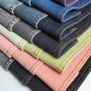 7.5 oz Color Jeans Fabric By The Yard Manufacturers Wholesale Black Blue Raw Denim Material Suppliers For Summer Denim Jacket W1852126n